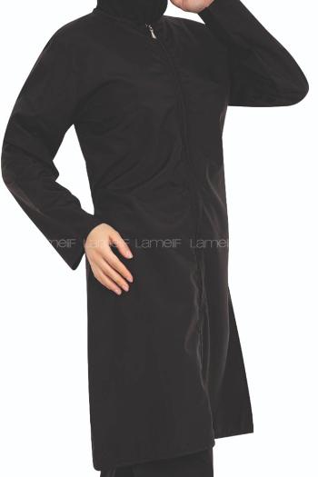 Lamelif Haşama Tesettür Mayo Hijap Siyah