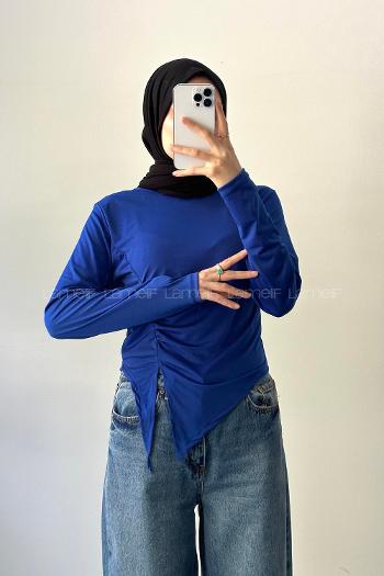 Sax Crew Neck Long Arm Sandy Fabric Body