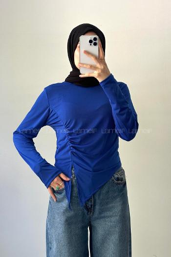 Sax Crew Neck Long Arm Sandy Fabric Body