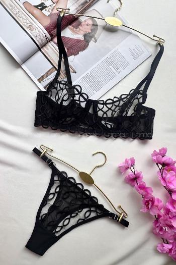 Black Cotton Fabric Underwire Unsupport 