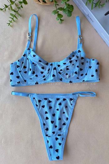 Lamelif Brode Tül Love Sütyen Takım