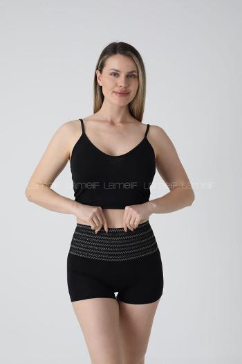 Black Combed Fabric Scanties