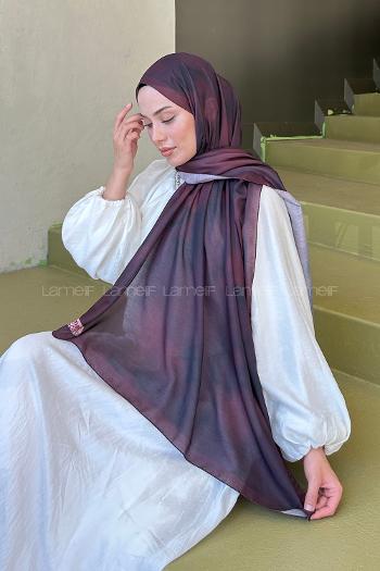 Lamelif Batik Desen Soft Şal Acı Kahve