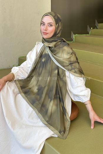 Lamelif Batik Desen Soft Şal Haki