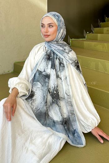 Lamelif Bohem Çiçek Desen Soft Şal Taş