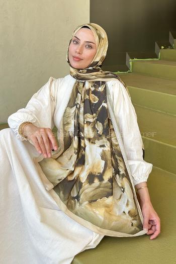 Lamelif Elegan Desen Soft Şal Mint Yeşili