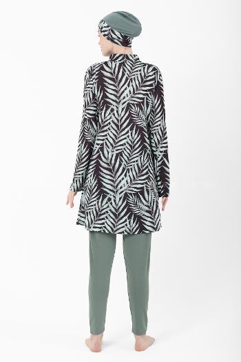 Lamelif Haşama Tesettür Mayo Hijap Mint Yeşili