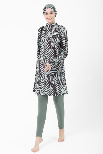 Lamelif Haşama Tesettür Mayo Hijap Mint Yeşili