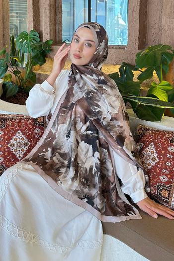 Camel Cotton Fabric Flowering Printed Shawl