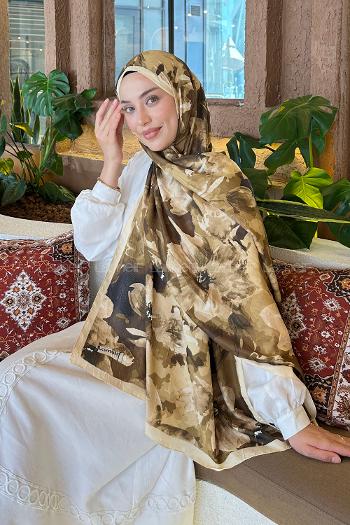 Yellow Cotton Fabric Flowering Printed Shawl