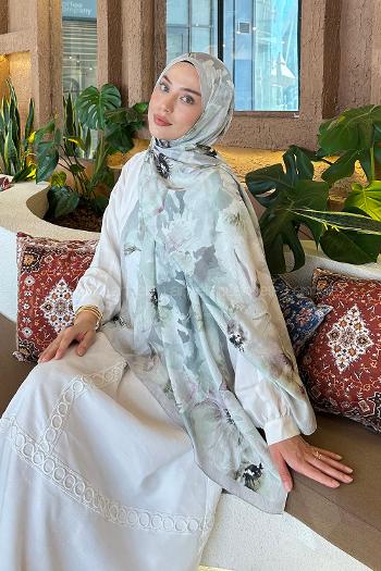 Stone Cotton Fabric Flowering Printed Shawl