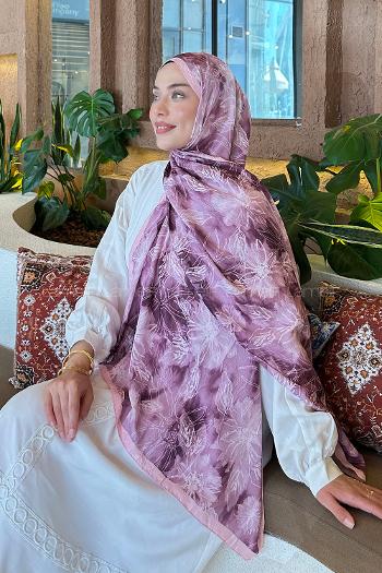 Lamelif Sarmaşık Desen Bambu Şal Şeker Pembesi