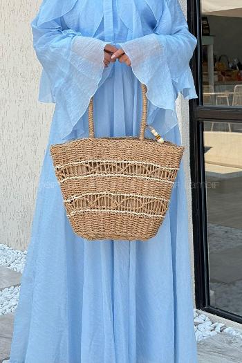 Lamelif Hasır Çanta Plaj  Kadın Çantası