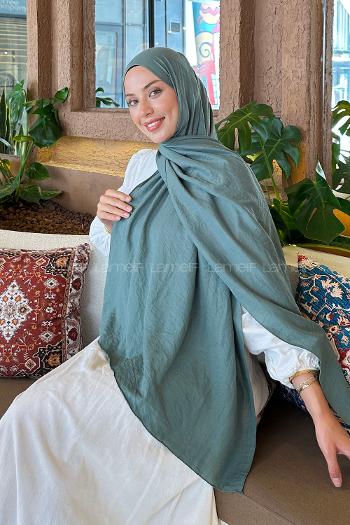 Plum Green Cotton Straight Shawl