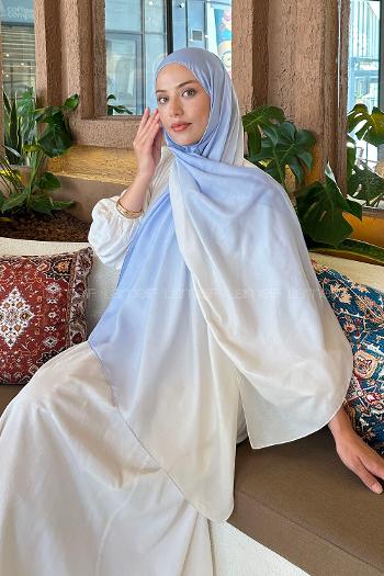 Lamelif Degrade Desen Soft Şal Bebe Mavisi