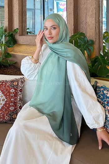 Lamelif Degrade Desen Soft Şal Yeşil