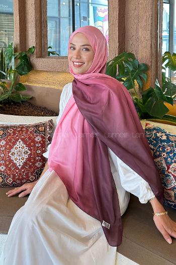 Lamelif Degrade Desen Soft Şal Şeker Pembe