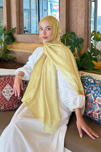 Lamelif Degrade Desen Soft Şal Yağ Yeşili