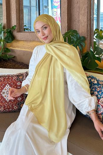 Lamelif Degrade Desen Soft Şal Yağ Yeşili