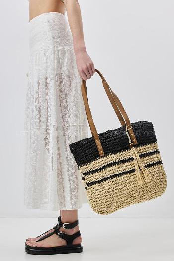 Lamelif Hasır Omuz Kadın Çantası