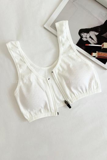 Lamelif Askılı Pedli Fermuarlı Sporcu Sütyen