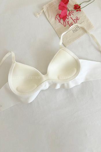 Ecru Cotton Fabric Underwire Support Bralet