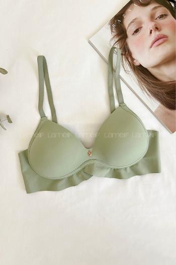 Musty Green Cotton Fabric Underwire Support Bralet