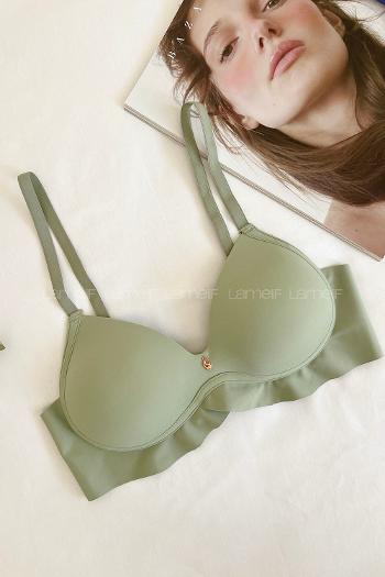 Musty Green Cotton Fabric Underwire Support Bralet
