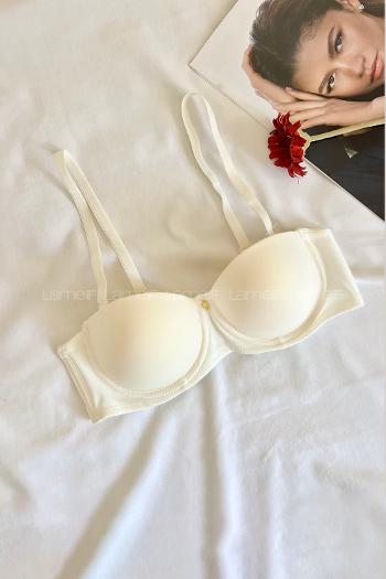Ecru Cotton Fabric Underwire Support Bralet
