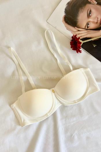 Ecru Cotton Fabric Underwire Support Bralet