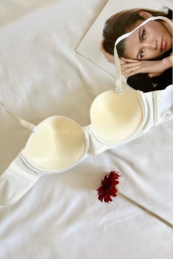Ecru Cotton Fabric Underwire Support Bralet