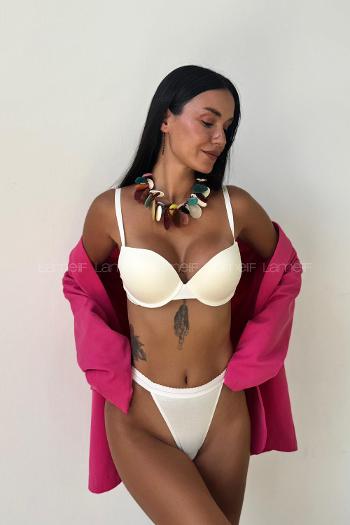 Ecru Cotton Fabric Underwire Support Bralet