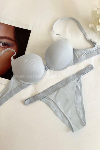 Baby Blue Cotton Fabric Underwire Support Bralet