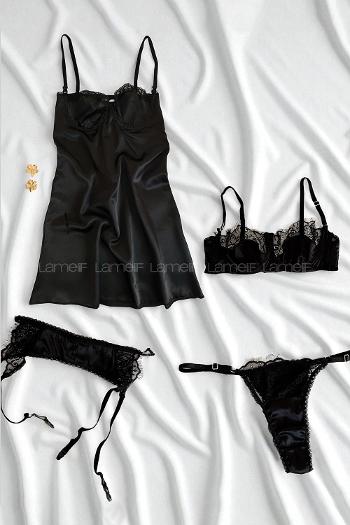 Black Cotton Fabric Underwire Unsupport 