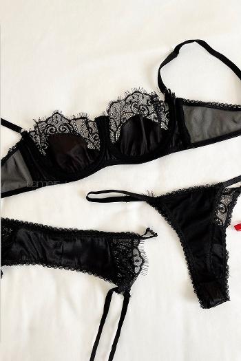 Black Cotton Fabric Underwire Unsupport 