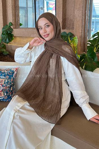 Lamelif Müslin Şal Kahverengi