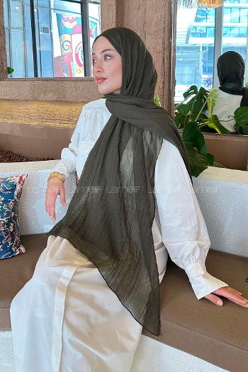 Lamelif Müslin Şal Koyu Yeşil