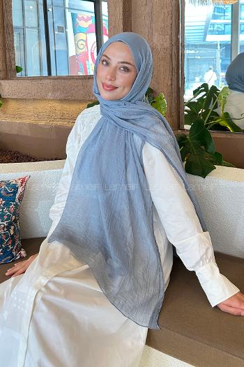 Lamelif Müslin Şal Mavi