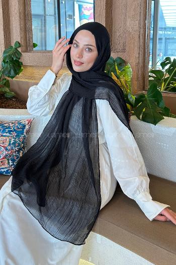 Lamelif Müslin Şal Siyah