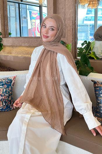 Lamelif Müslin Şal Sütlü Kahve