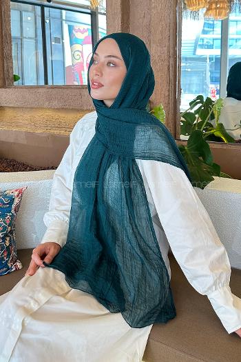 Lamelif Müslin Şal Zümrüt Yeşili