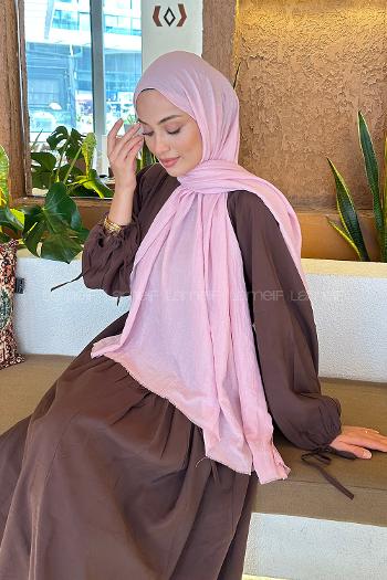 Candy Pink Cotton Fabric Straight Shawl