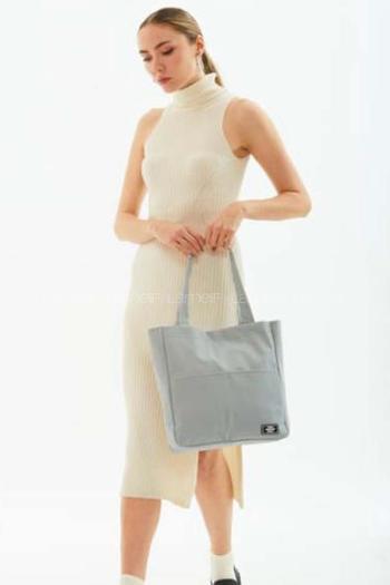 Lamelif 4 Bölmeli Çıtçıtlı Kol Çantası Kadın Gri