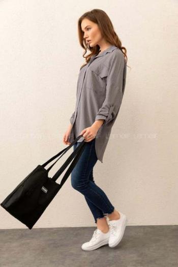 Black Without Accessories Rope Hand Bag Bag