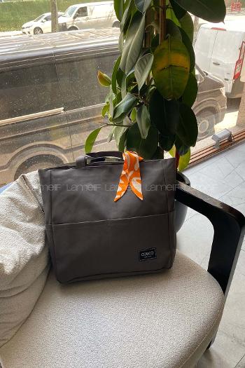 Lamelif İç Astarlı Geniş Kol Çantası Gri