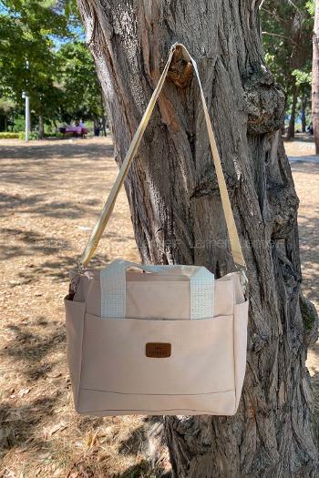 Cream Buckle Skin Hand Bag Bag