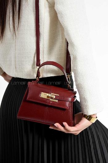 Lamelif Anastasia Model Kadın El Ve Omuz Çantası Bordo