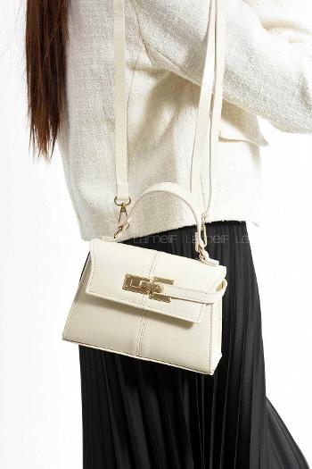 Lamelif Anastasia Model Kadın El Ve Omuz Çantası Krem