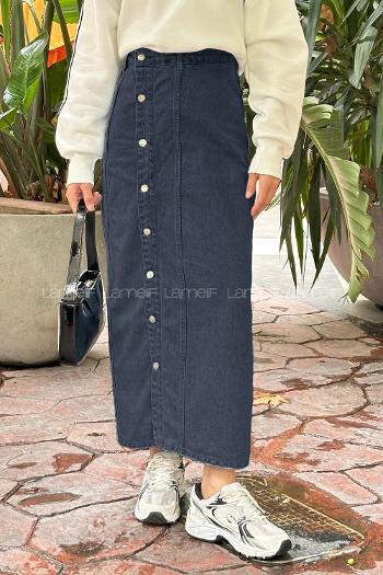 Blue-2 Denim Straight Skirt Skirt