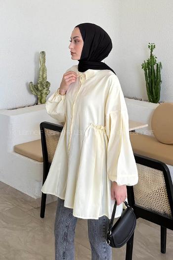 Lamelif Lopez Balon Kol Tunik Sarı